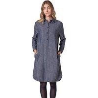 Celtic & Co Women's Chambray Long Sleeve Knee Length Dress in Mid Blue | Size: 10