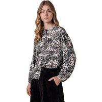Celtic & Co Women's Printed Drop Shoulder Long Sleeve Shirt in Off-White | Size: 18