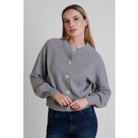 Enorsia Women's Wool Blend Knit Cardigan in Grey | Size: Small