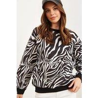 HOXTON GAL Women's Crew Neck Soft-Textured Sweatshirt with Print in Ivory | Size: XL