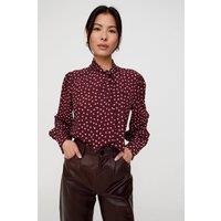 Lily and Lionel Women's Fifi Pussybow Star Print Blouse In Burgundy | Size: 12