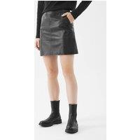 Bolongaro Trevor Women's Real Leather Heather Mini Skirt in Black | Size: Large