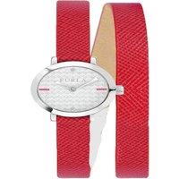 Furla Women's Vittoria Silver Dial 18 mm Calfskin Leather Watch in Red