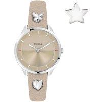 Furla Women's Pin Beige Dial Calfskin Leather 31 mm Watch