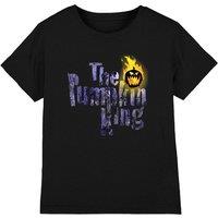 The Nightmare Before Christmas The Pumpkin King Text Kids T-Shirt Black | Size: 12-13 Years