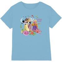 Disney Princess Snow White, Pocahontas, Sleeping Beauty kids t-shirt in Light Blue | Size: 3-4 Years