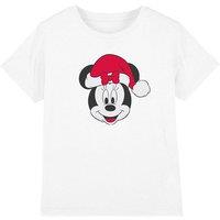 Minnie Mouse Girl's Christmas Hat T-Shirt White | Size: 3-4 Years