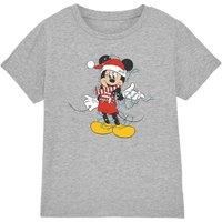 Mickey Mouse Christmas Lights Kids T-Shirt Light Grey | Size: 12-13 Years