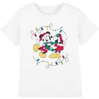 Mickey Mouse Girl's And Minnie Christmas Kiss T-Shirt White | Size: 5-6 Years