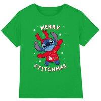 Lilo & Stitch Merry Stitchmas Christmas Kids T-Shirt Dark Green | Size: 7-8 Years