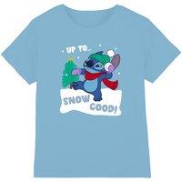 Disney Lilo & Stitch Up To Snow Good Kids T-Shirt in Light Blue | Size: 3-4 Years
