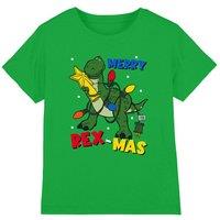 Toy Story Merry Rexmas Christmas Kids T-Shirt Dark Green | Size: 3-4 Years
