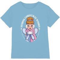 Cinderella Christmas Wishes Kids T-Shirt Light Blue | Size: 5-6 Years
