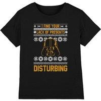 Star Wars Lack Of Christmas Presents Fair Isle Kids T-Shirt Black | Size: 3-4 Years
