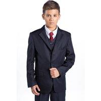 Shiny Penny Boy's Archie - Navy Suit With Burgundy Tie | Size: 8-9 Years