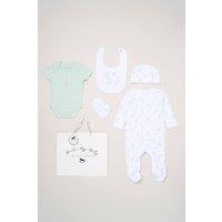 Rock a Bye Baby Cotton 5-Piece Baby Gift Set in White | Size: 0-3 m