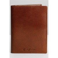 Gino Ferrari Men's Italian Embossed Leather Passport Travel Wallet RFID Protection Cognac in Tan