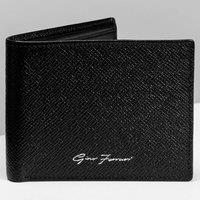 Gino Ferrari Men's Slim Italian Saffiano Leather 8 CC Bifold Wallet RFID Protection Black