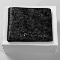 Gino Ferrari Men's Leather RFID Protection 8 Card Bifold Wallet Coin Pocket ID Section in Black