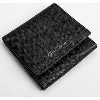 Gino Ferrari Men's Unique Leather Coin Wallet Note Section & 4 CC, RFID Protection, Black