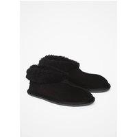 Celtic & Co Men's British Shearling Bootee Slippers in Black | Size: 7