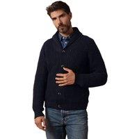 Celtic & Co Men's British Waffle Stitch Cardigan in Dark Navy | Size: Large