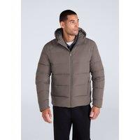 Animal Men's 'Tech Down' Warm Water Resistant Adjustable Hood Comfy Winter Jacket in Olive | Size: 2XL