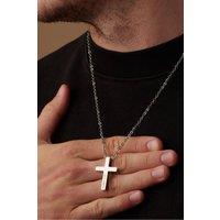 Outrage London Men's Silver Personalised Cross Pendant Necklace | Size: 18 inches