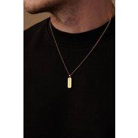 Outrage London Men's Mini 18K Gold Bar Pendant Necklace | Size: 24 inches