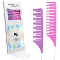 Vellen Weave Pin Tail Comb Set For Highlighting - 2 Pack - Purple/Pink in Purple