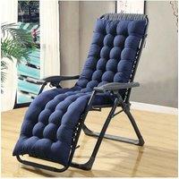 Living and Home 160x50cm Dark Blue Outdoor Sun Lounger Cushion with Slip-Over Back & Side Tie Straps | Size: 160x50 cm