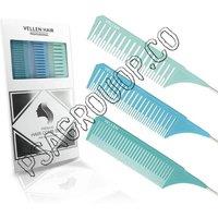 Vellen Weave Pin Tail Comb Set For Highlighting - 3 Pack - Blue in Green