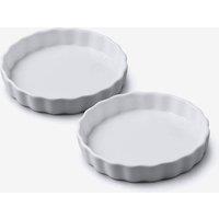 WM Bartleet & Sons Porcelain Round Flan Dish 13cm Set of 2 in White