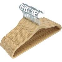 Coopers of Stortford Ultra-Slim Velvet Hangers - Space-Saving & Non-Slip Design in Beige