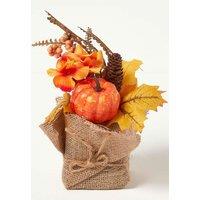 Homescapes Orange Autumn Decoration with Pumpkins