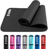 Kayman Yoga Mat Multi-Purpose Extra Thick Foam Exercise Mat Home Gym NonSlip in Black