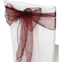 Neel Blue Set of 25 Organza Sashes Wider Fuller Bow for Party Decoration, 17cm x 280cm in Burgundy | Size: 17 cm x 280 cm