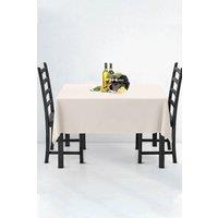 Neel Blue Rectangle Polyester Tablecloth, Premium Linen Table Cover, 152cm x 259cm in Ivory | Size: 152 cm x 259 cm