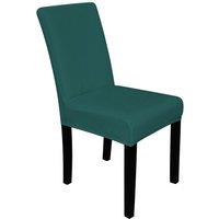 Neel Blue Velvet Dining Chair Covers, Stretchable Spandex High-Back Dining Slipcovers in Turquoise