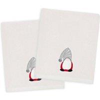 Allure Bath Fashions Luxury Gonk Christmas Hand Towels - 100% Cotton Festive Tea Towels in Grey