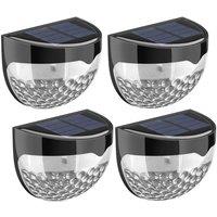 Globrite Solar Lights - Pack of 4Outdoor Garden Pathway & Deck Lighting, Waterproof Plastic Design in Black