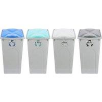 simpa 50L Recycle Bins: Glass, Paper, Plastic & Metal Recycling in Light Grey