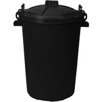 simpa 50L Plastic Clip Lock Lid Bin in Black