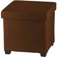 simpa Folding Storage Ottoman Foot Rest Stool in Brown