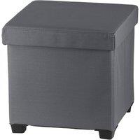 simpa Folding Storage Ottoman Foot Rest Stool in Dark Grey