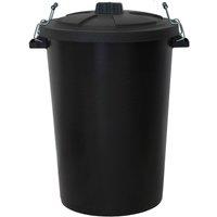 simpa 85L Plastic Multipurpose Bin with Clip Lock Lid in Black