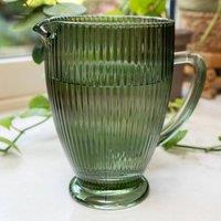 Madison & Mayfair 20CM Glass Jug Striped Green