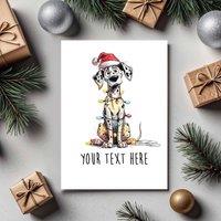 60 SECOND MAKEOVER Pack Of 5 Personalised Christmas Cards Dalmatian in White | Size: 5 Pack