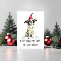 60 SECOND MAKEOVER Pack Of 5 Personalised Christmas Cards Papillon in White | Size: 5 Pack
