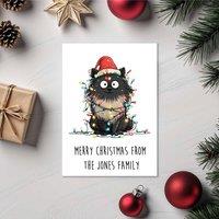 60 SECOND MAKEOVER Pack Of 5 Personalised Christmas Cards Pomeranian in White | Size: 5 Pack
